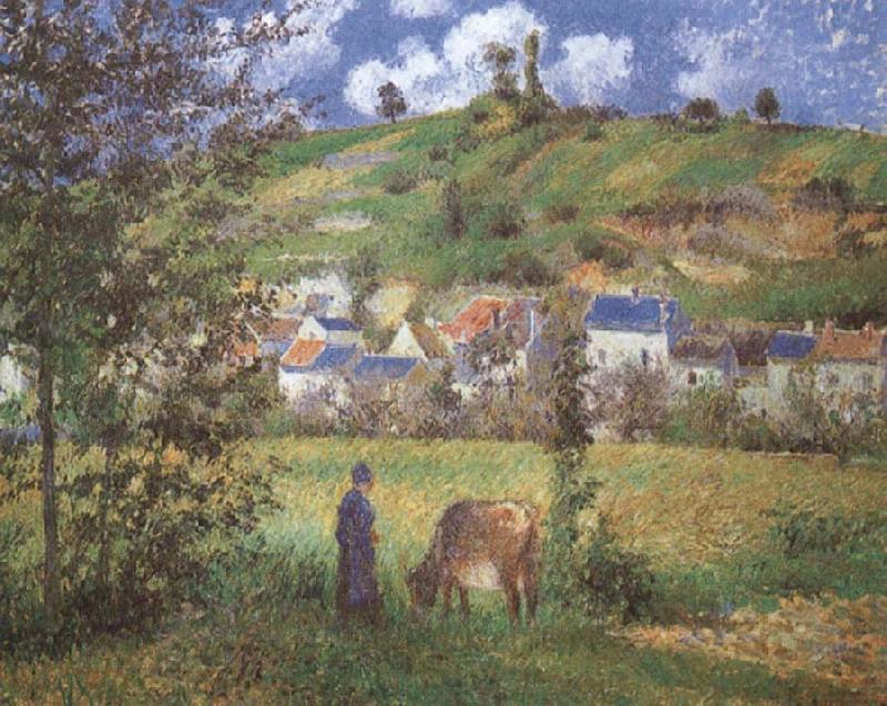 Camille Pissarro Landscape at Chaponval Norge oil painting art